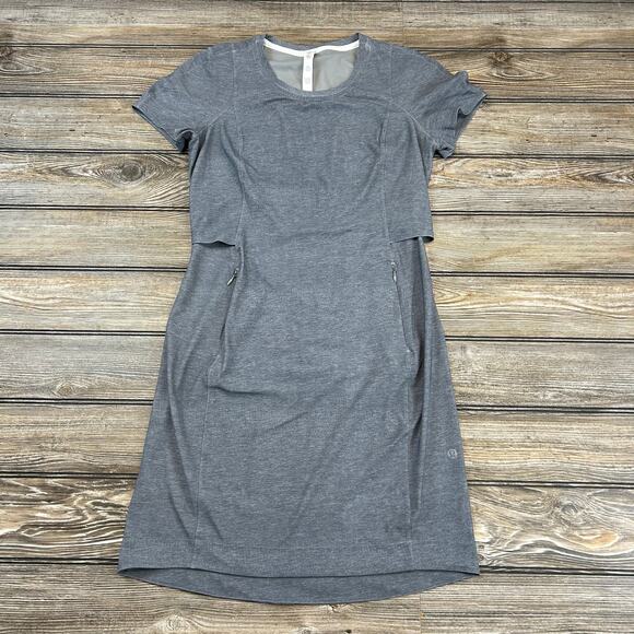 Lululemon &Go Endeavor Dress, Charcoal Size 4 - Picture 3 of 7